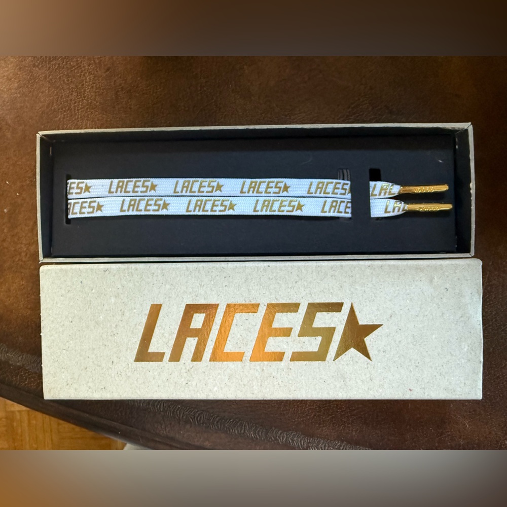 Golden Goose White and Gold Laces
